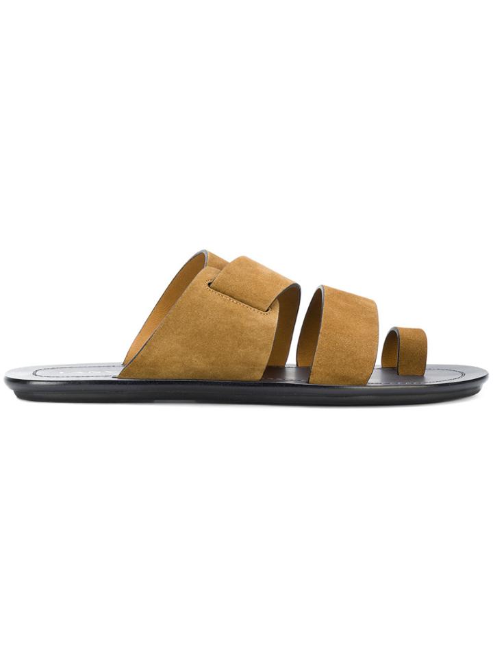 Lanvin Cross Strap Sandals - Brown
