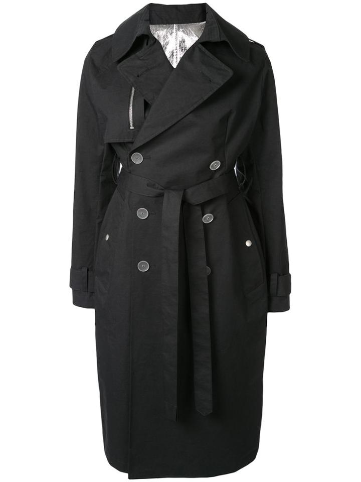 Unravel Project Belted Trench Coat - Black