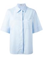 Lanvin - Boxy Short Sleeved Shirt - Women - Cotton - 44, Blue, Cotton