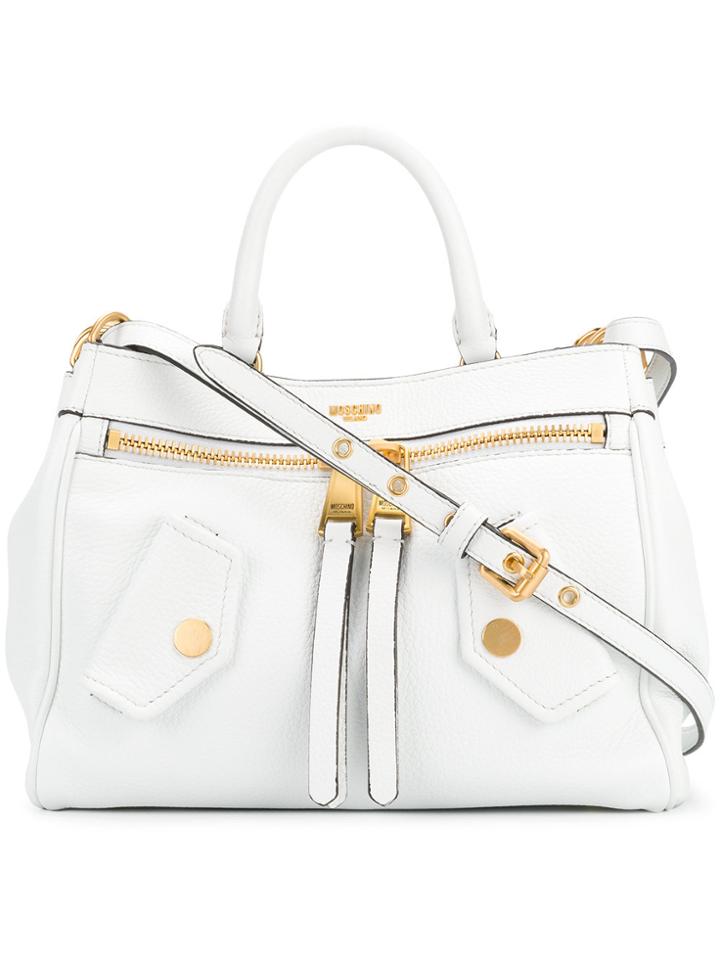 Moschino Flap Pocket Tote - White