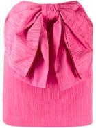 Msgm Oversized Bow Straight Skirt - Pink