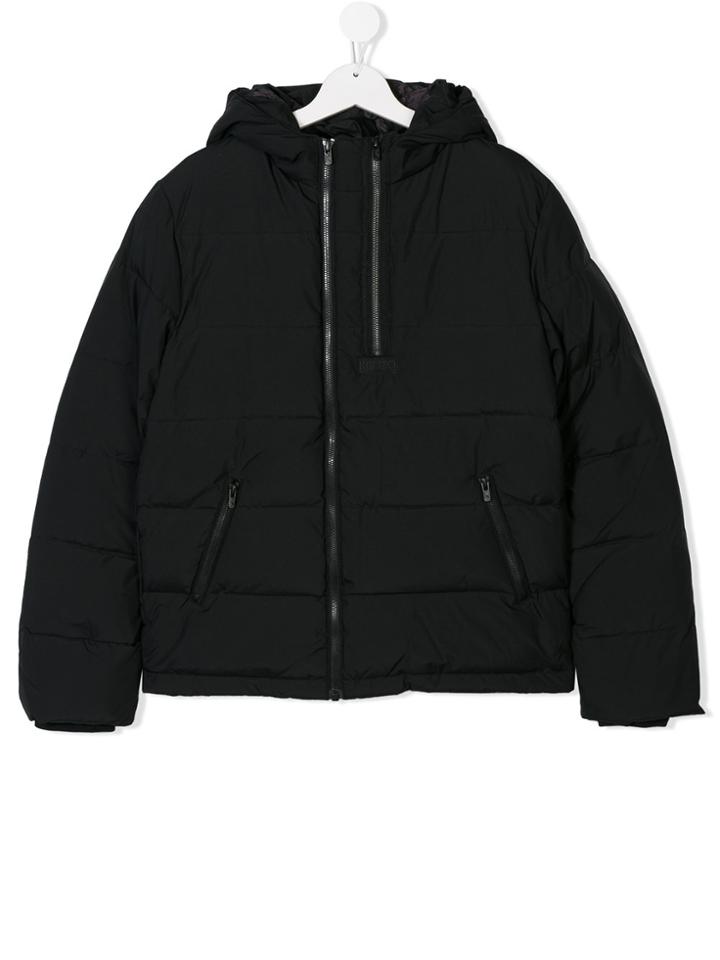 Kenzo Kids Zipped Hooded Sweatshirt - Black
