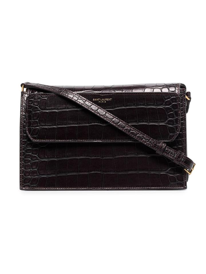 Saint Laurent Catherine Crocodile-effect Leather Shoulder Bag - Red