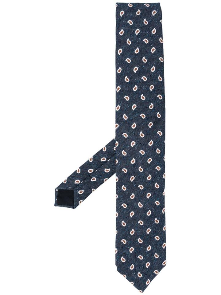 Lardini Paisley Jacquard Tie - Blue