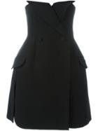 Christian Dior Vintage Strapless Tuxedo Dress, Women's, Size: 42, Black