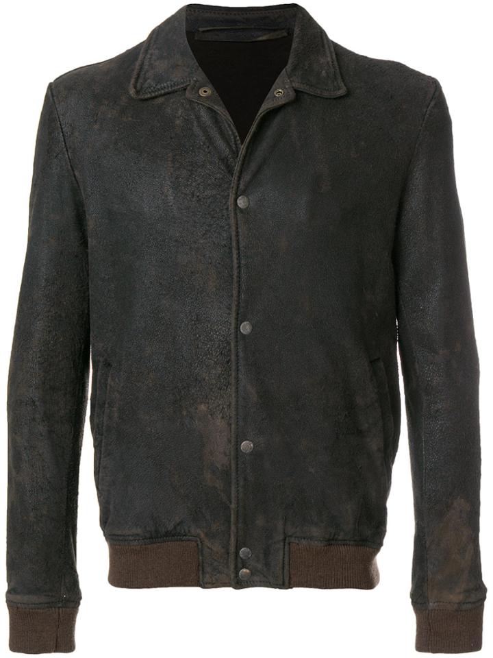 Salvatore Santoro Fitted Biker Jacket - Brown