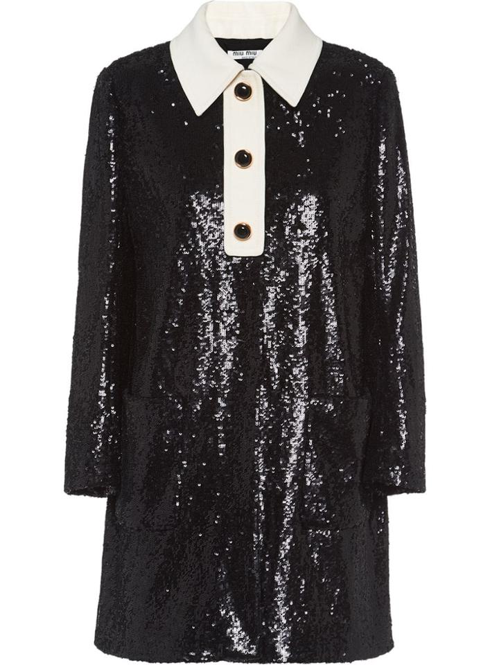 Miu Miu Sequinned Shirt Dress - Black