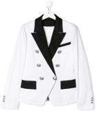 Balmain Kids Double Buttoned Suit Jacket - White