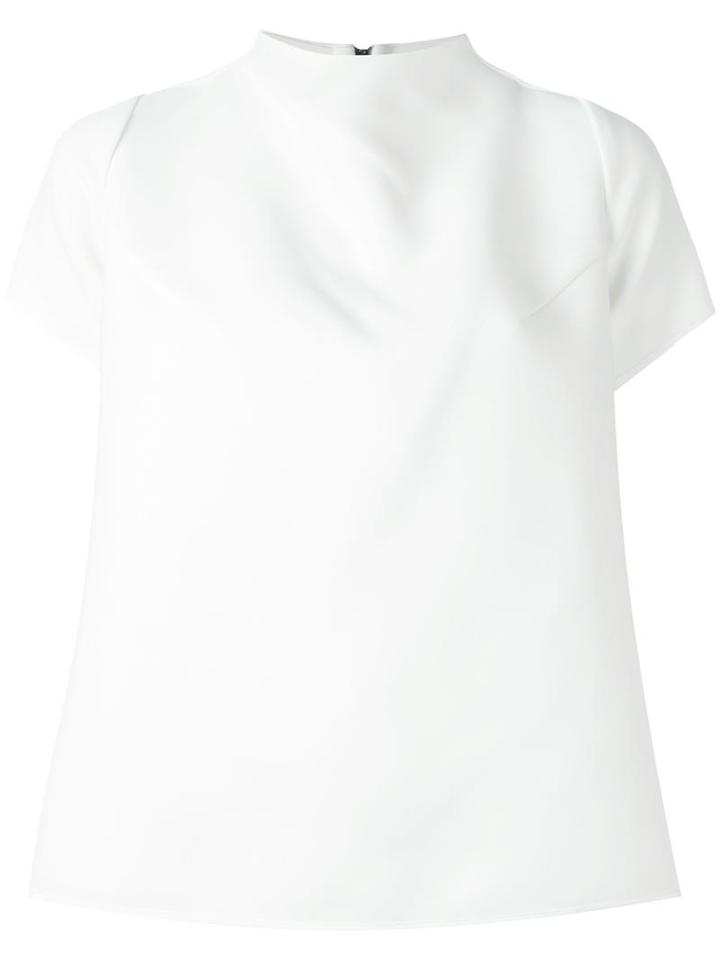 Maticevski Funnel Neck Blouse, Women's, Size: 10, White, Polyester