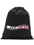 Msgm Xxxl Printed Backpack - Black