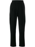 Jonathan Simkhai Split Detail Crepe Trousers, Women's, Size: 4, Black, Polyester/acetate