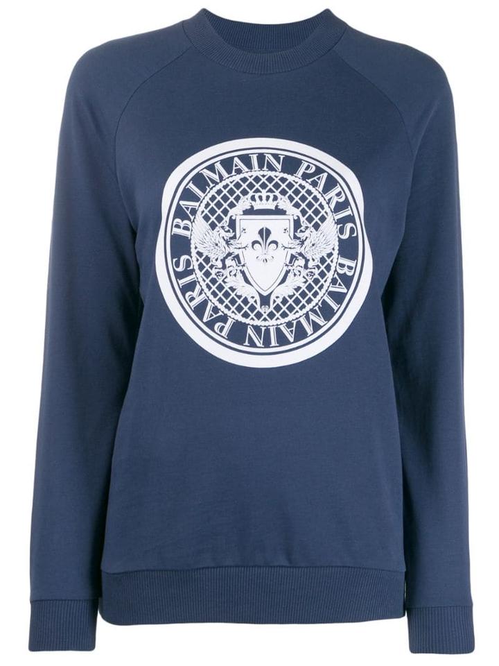 Balmain Medallion Logo Sweatshirt - Blue