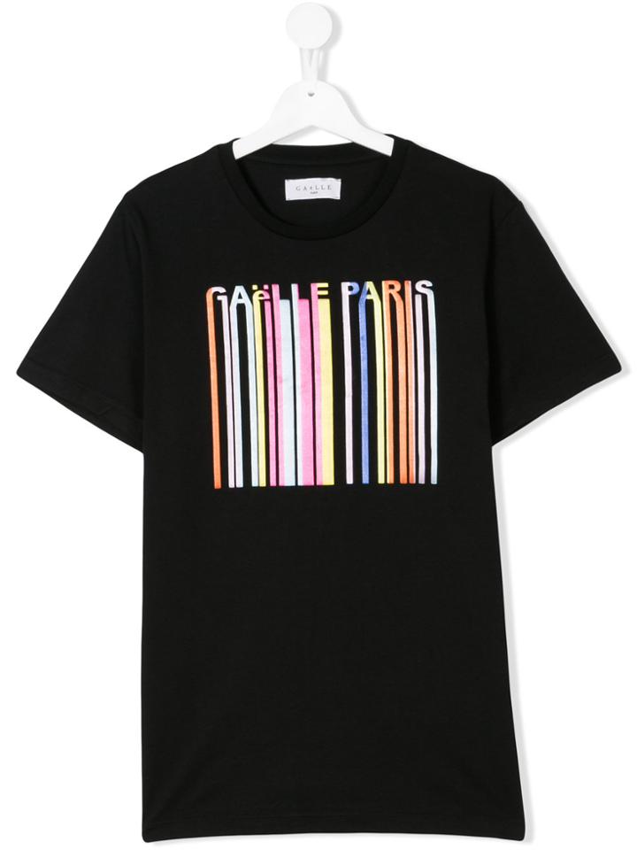 Gaelle Paris Kids Logo Print T-shirt - Black