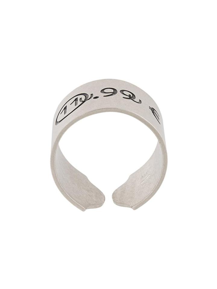 Maison Margiela Logo Embossed Ring, Men's, Size: Medium, Metallic