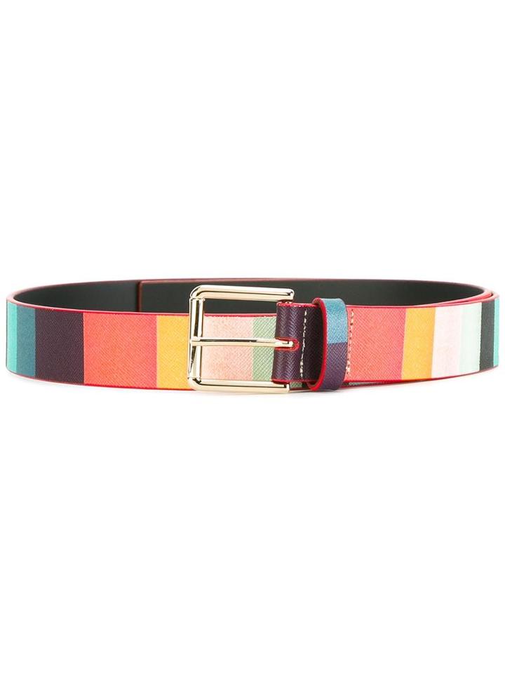 Paul Smith 'artist Stripe' Belt, Men's, Size: 90, Calf Leather/zamac