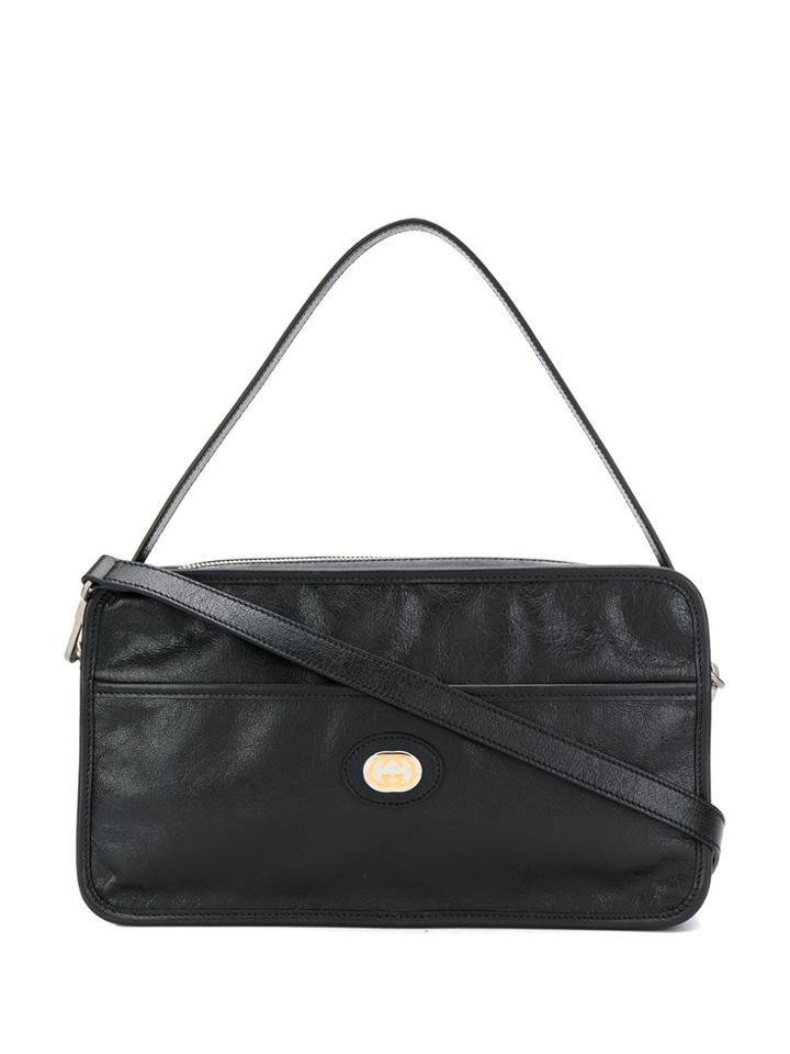 Gucci Double G Logo Plaque Tote - Black