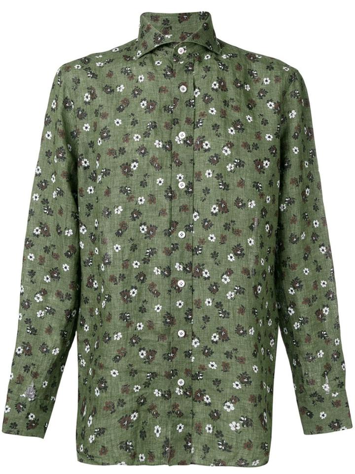 Lardini Floral Button-up Shirt - Green