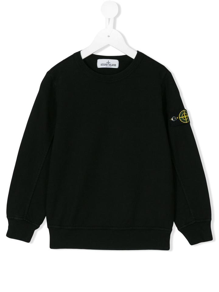 Stone Island Kids - Crew Neck Sweatshirt - Kids - Cotton - 4 Yrs, Toddler Boy's, Black