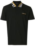 Versace Embroidered Logo Polo Shirt - Black