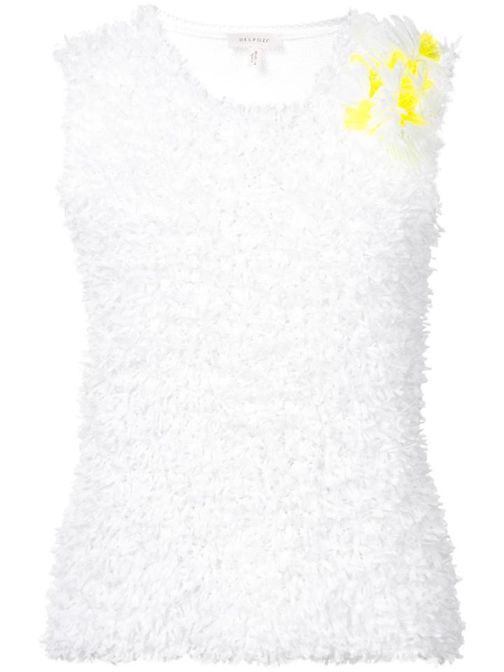 Delpozo Embroidered Knit Tank Top - White