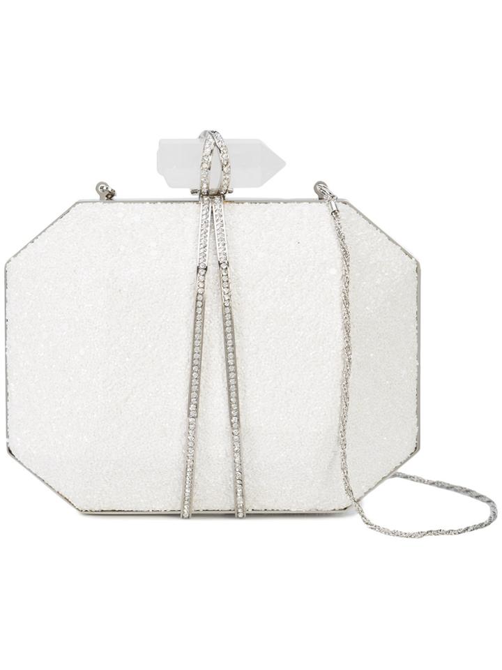 Marchesa Beaded Clutch Bag - White