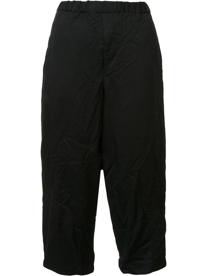 Black Comme Des Garçons Tapered Cropped Trousers, Women's, Size: Xs, Polyester