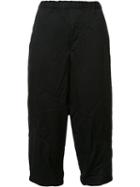 Black Comme Des Garçons Tapered Cropped Trousers, Women's, Size: Xs, Polyester