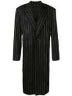 Versace Pinstripe Coat - Black