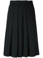 Comme Des Garçons Noir Kei Ninomiya Pleated Apron Skirt, Women's, Size: Medium, Black, Cupro/wool