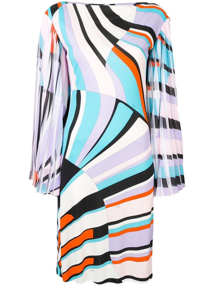 Emilio Pucci Shell Print Pleated Dress - Purple