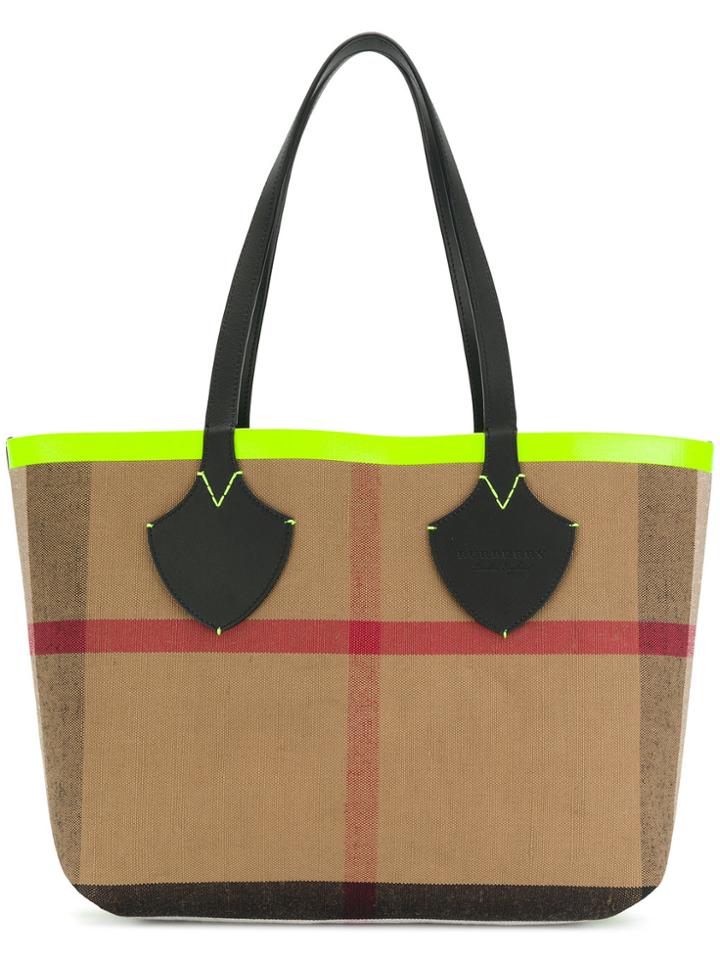 Burberry Colour Block Tote - Brown