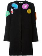 Etro Fur Detail Coat, Women's, Size: 40, Black, Mink Fur/rabbit Fur/acetate/alpaca