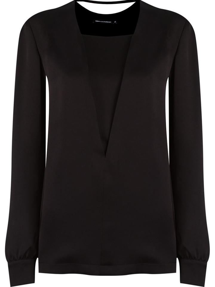 Reinaldo Lourenço Overlay Square Neck Blouse