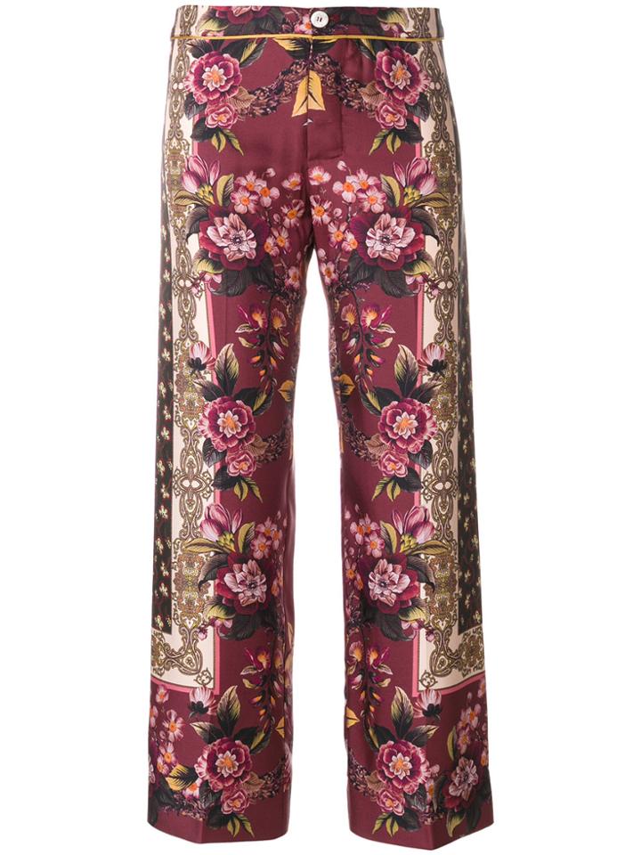 F.r.s For Restless Sleepers Baroque Floral Print Cropped Trousers -