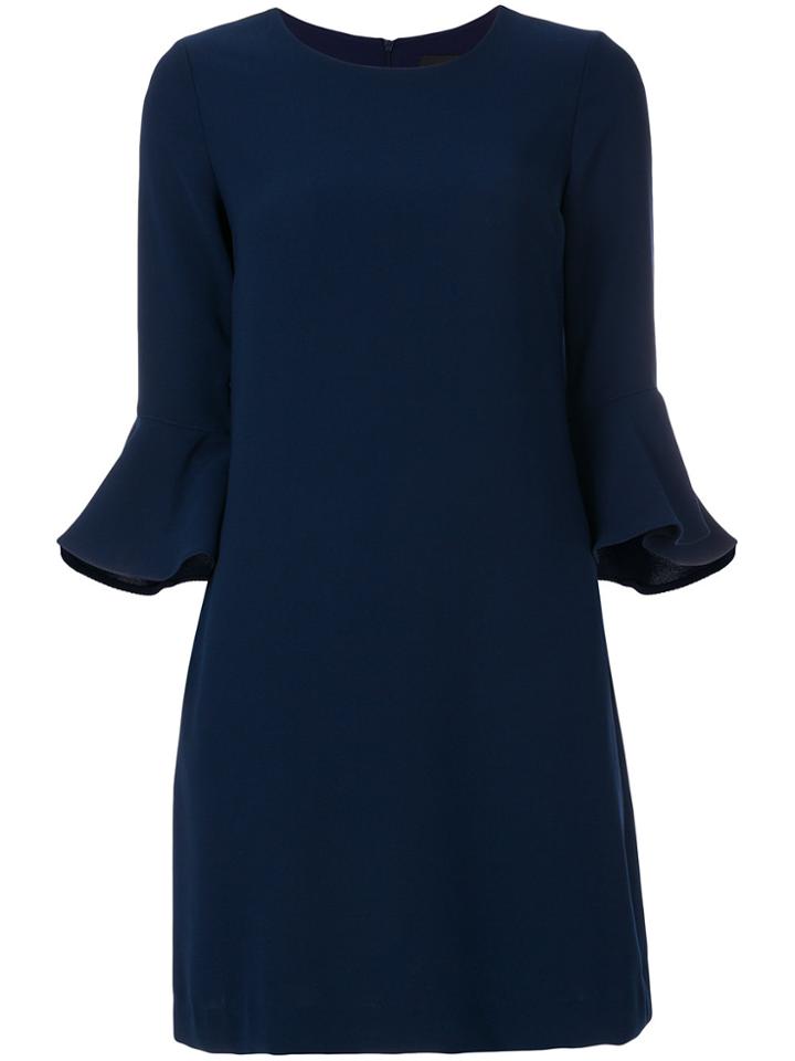 Ermanno Ermanno Flute Sleeve Shift Dress - Blue