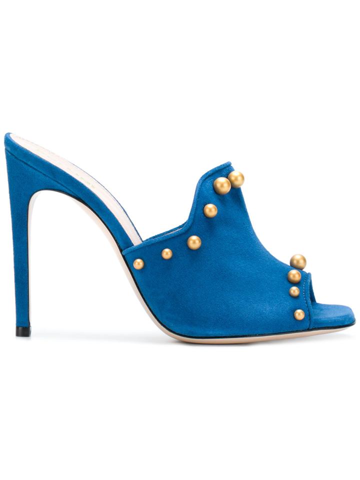 Pollini Studded Mules - Blue