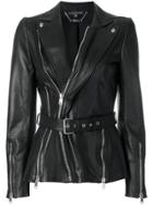 Alexander Mcqueen Belted Biker Jacket - Black