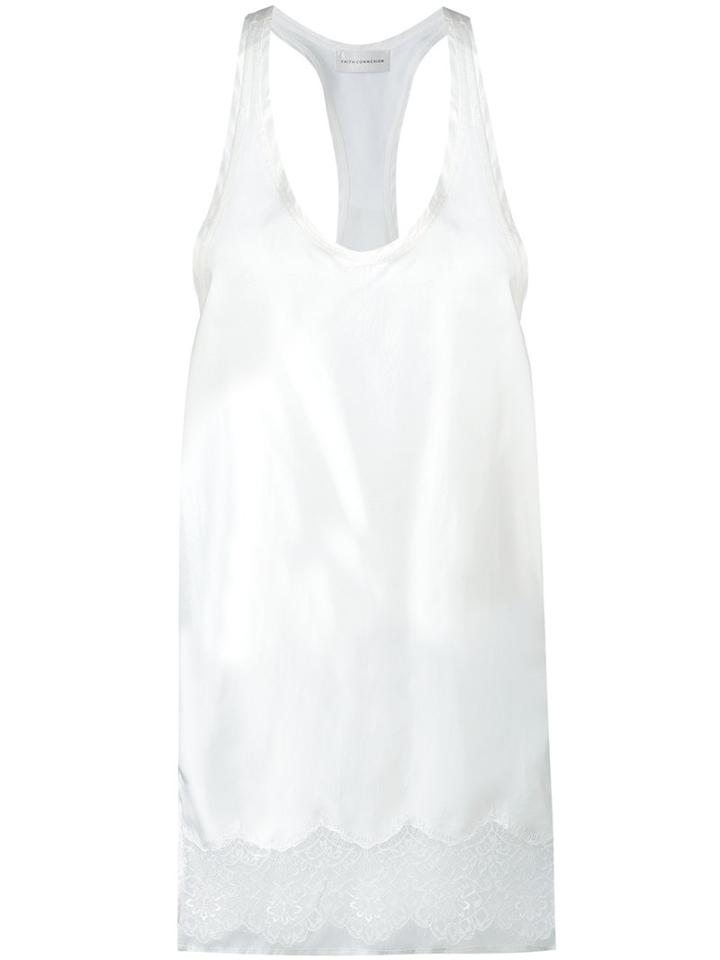 Faith Connexion - Lace Hem Blouse - Women - Silk/polyamide - M, White, Silk/polyamide