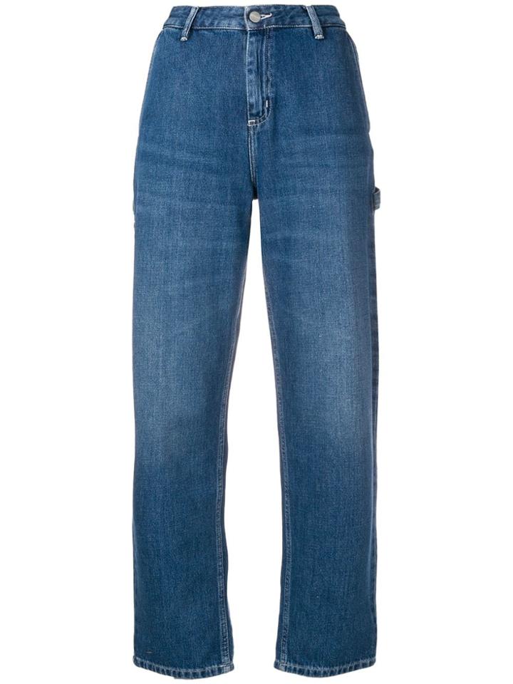 Carhartt Heritage Logo Patch Straight Jeans - Blue
