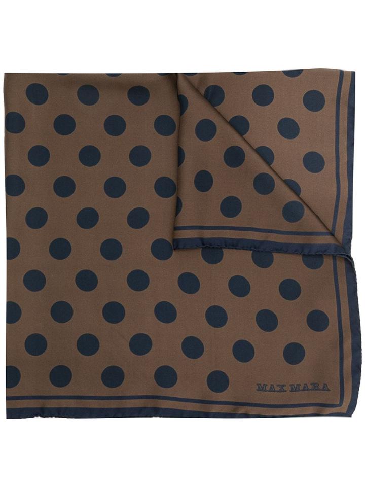 Max Mara Polka Dot Print Scarf - Brown