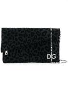 Dolce & Gabbana Foldover Logo Clutch Bag - Black