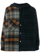 Represent Boxy Checked-panelled Jacket - Black