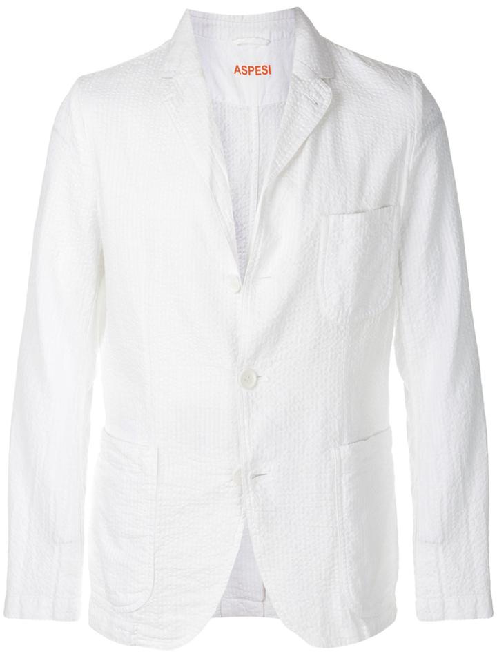 Aspesi Seersucker Blazer - White
