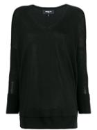 Paule Ka Layered-effect V-neck Pullover - Black