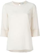 Brunello Cucinelli Embellished Sleeve Trim Blouse, Women's, Size: Xl, Nude/neutrals, Silk/spandex/elastane/brass