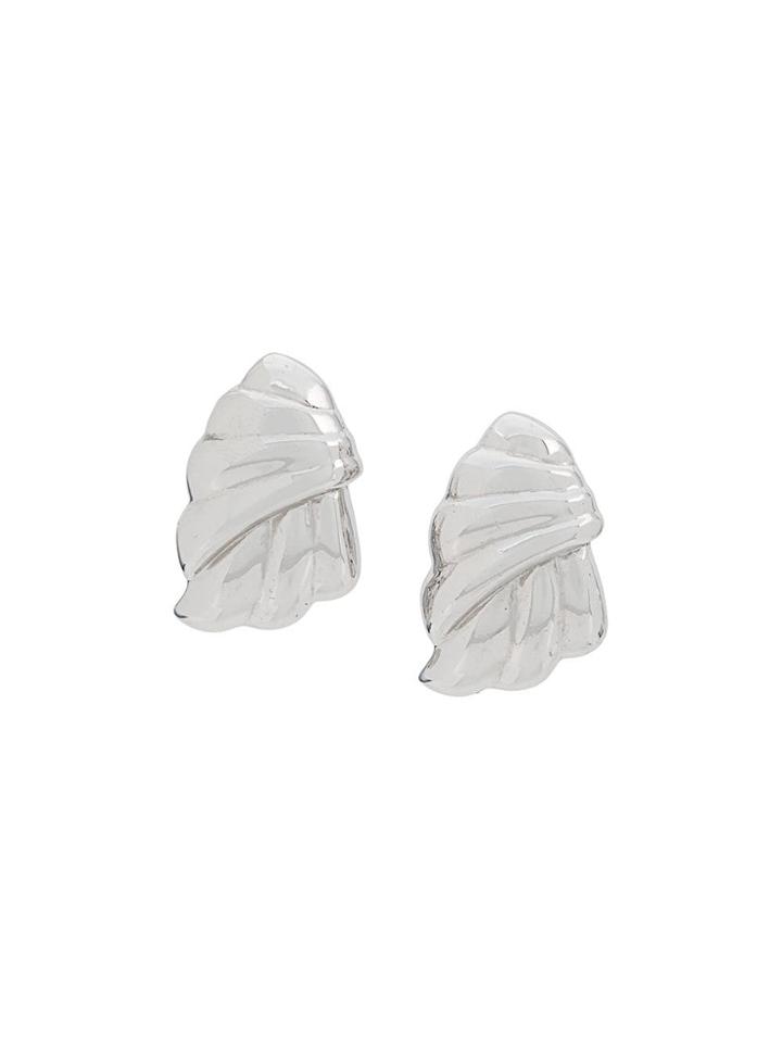 Susan Caplan Vintage 1970's Trifari Vintage Clip-on Earrings - Silver