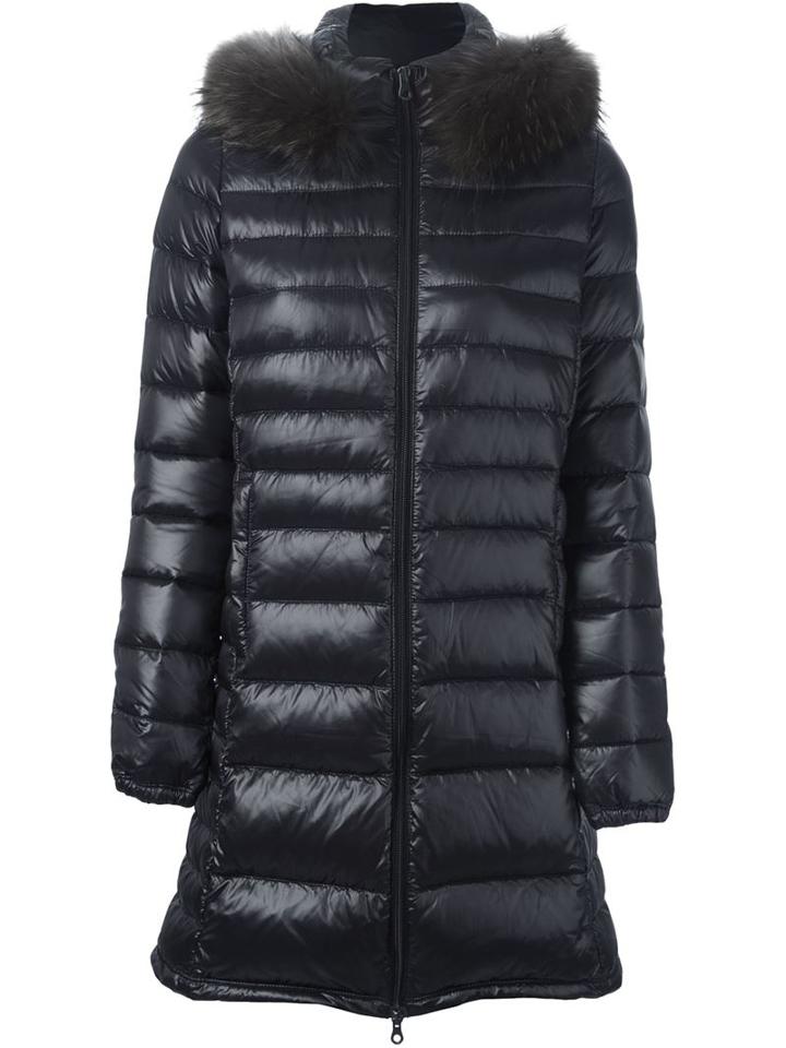Duvetica Padded Hooded Coat, Women's, Size: 38, Black, Polyamide/feather Down/racoon Fur