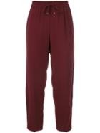 T By Alexander Wang Cropped Zipped Pants - Red