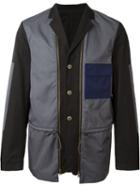 Marni Contrasted Panel Blazer, Men's, Size: 48, Black, Cotton/polyester