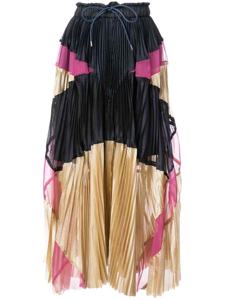 Sacai Pleated Midi Skirt - Blue
